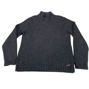 Ted Baker London Sweater Men’s Size 4 L Gray Knit Cotton Long‎ Sleeve Mock Neck